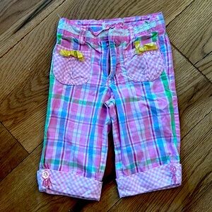 Girls Pink Plaid Pants